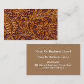 Western afdrukken van bruin en zwart vlies visitekaartje (Voorkant / Achterkant)