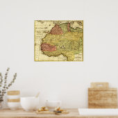 Western AfrikaPanoramische kaartWest-Afrika 2 Poster (Keuken)