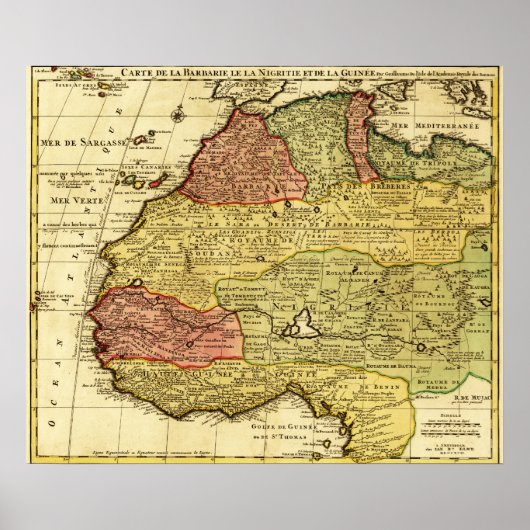 Western AfrikaPanoramische kaartWest-Afrika 2 Poster (Voorkant)