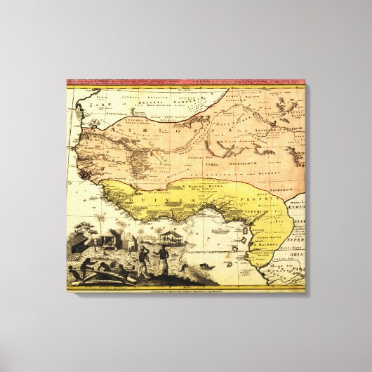 Western AfrikaPanoramische kaartWest-Afrika 3 Canvas Afdruk (Voorkant)