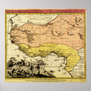 Western AfrikaPanoramische kaartWest-Afrika 3 Poster
