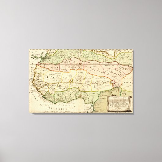Western AfrikaPanoramische KaartWest-Afrika Canvas Afdruk (Voorkant)