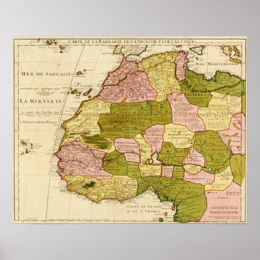 Western AfrikaPanoramische KaartWest-Afrika Poster (Voorkant)