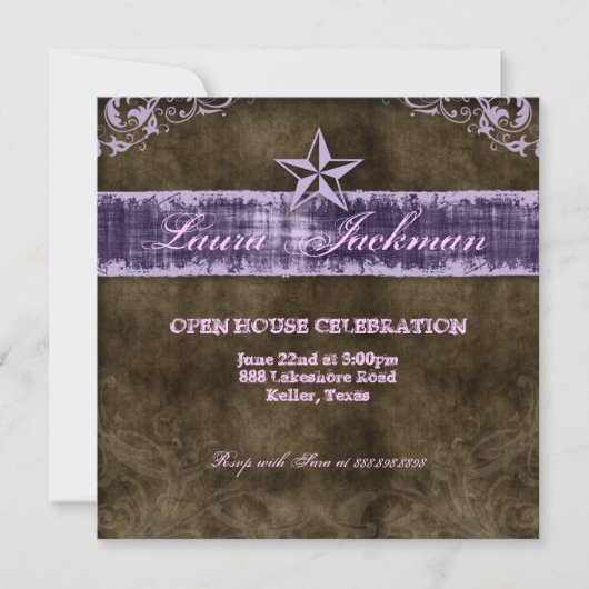 Western Afstudeerder Aankondiging Paarse Star (Voorkant)