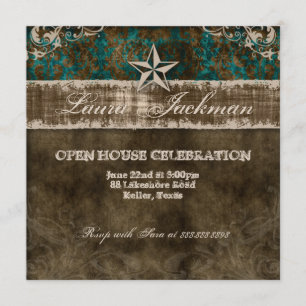 Western  Afstudeerder fotokaart Damask Horse Blauw Kaart