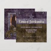 Western Afstudeerder Fotokaart Damask Horse Paars Kaart (Voorkant / Achterkant)