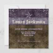 Western  Afstudeerder Fotokaart Damask Horse Paars Kaart (Voorkant)