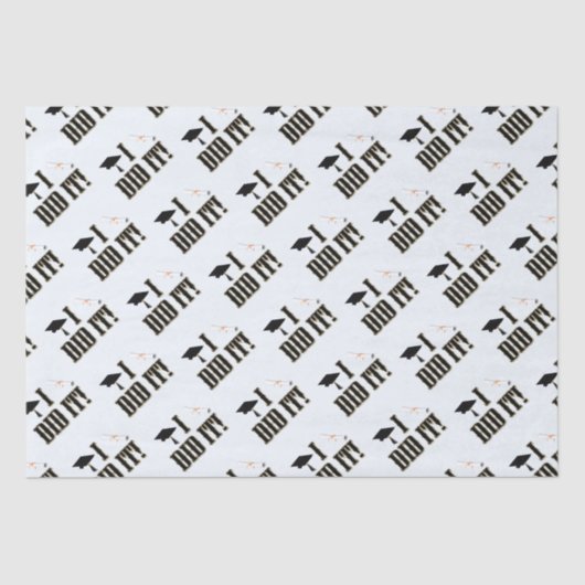 Western Afstudeerder Pet en Diploma Afstuderen Tissuepapier (Voorkant)