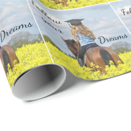 Western Afstuderen meisje op paard Cadeaupapier
