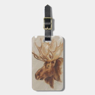 Western Amerikaans dieronderzoek   Moose Portret Bagagelabel