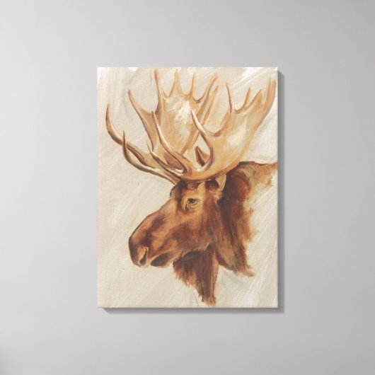 Western Amerikaans dieronderzoek | Moose Portret Canvas Afdruk (Voorkant)
