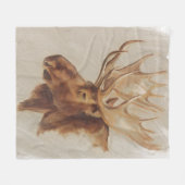Western Amerikaans dieronderzoek | Moose Portret Fleece Deken (Voorkant (Horizontaal))