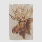 Western Amerikaans dieronderzoek | Moose Portret Golfhanddoek (Voorkant)
