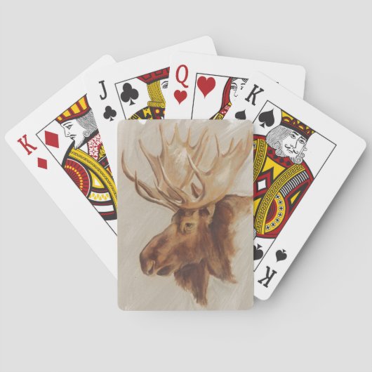 Western Amerikaans dieronderzoek | Moose Portret Pokerkaarten (Achterkant)