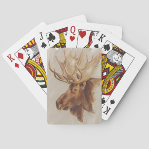 Western Amerikaans dieronderzoek   Moose Portret Pokerkaarten