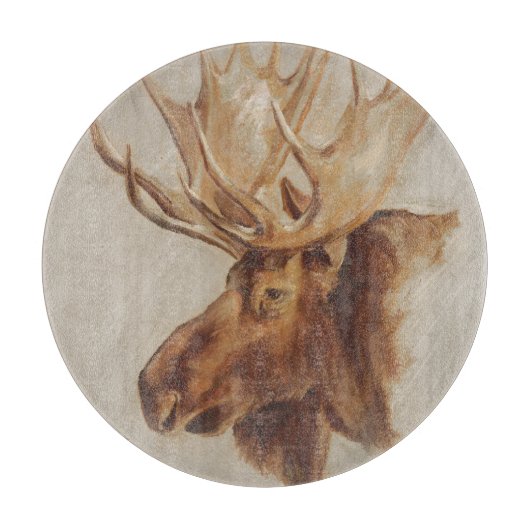 Western Amerikaans dieronderzoek | Moose Portret Snijplank (Voorkant)