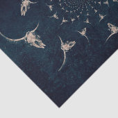 Western  Antiek Sepia Dark Blue Bull Skull Tissuepapier (Detail)