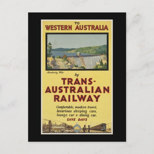 Western Australië door Trans-Australische spoorweg Briefkaart (Voorkant)