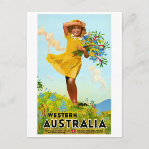 Western Australië - Poster voor herstelde Vintage- Briefkaart