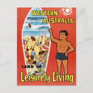 Western Australië - Poster voor herstelde Vintage- Briefkaart