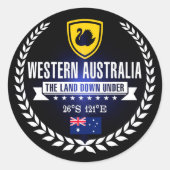 Western Australië Ronde Sticker (Voorkant)