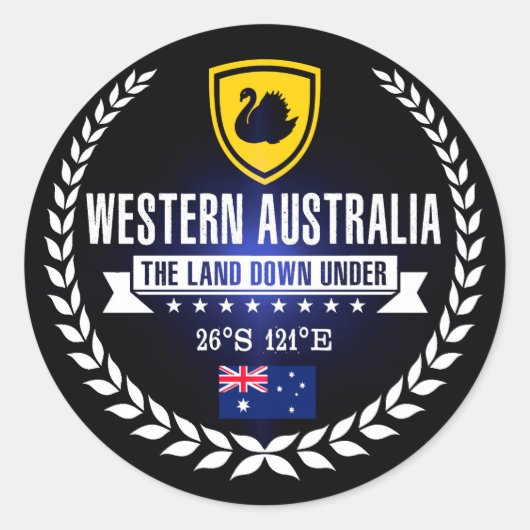 Western Australië Ronde Sticker (Voorkant)