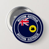 Western Australië Round Embleem Ronde Button 7,6 Cm (Voorkant /achterkant)