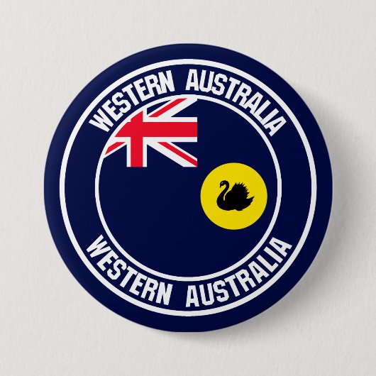 Western Australië Round Embleem Ronde Button 7,6 Cm (Voorkant)