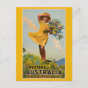 Western Australische vintage-reisadvertentie Briefkaart