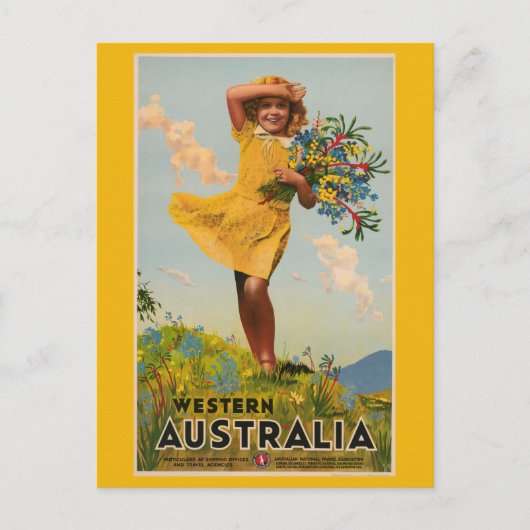 Western Australische vintage-reisadvertentie Briefkaart (Voorkant)