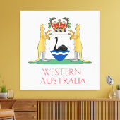Western Australische wapenschild Canvas Afdruk (Insitu (Woonkamer))