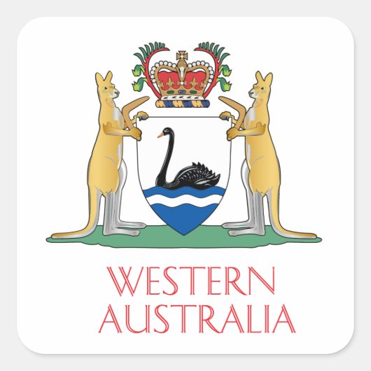 Western Australische wapenschild Vierkante Sticker (Voorkant)