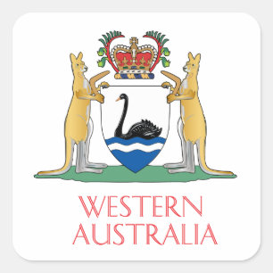 Western Australische wapenschild Vierkante Sticker