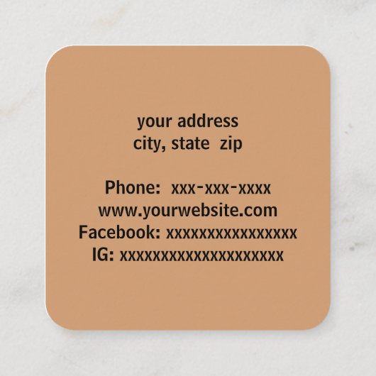 Western Aztec-ontwerp Vierkante Visitekaartje (Achterkant)