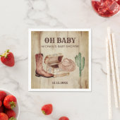 Western Baby Boy Cowboy Hat Cactus Celebration Servet (Insitu)