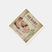 Western Baby Boy Cowboy Hat Cactus Celebration Servet (Hoek)