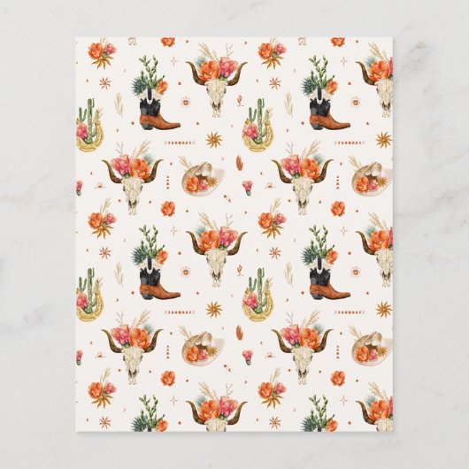 Western Baby shower Bericht Kaart (Achterkant)