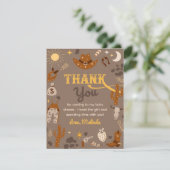 Western Baby shower Hartelijk dank | Cowboy Shower Bedankkaart (Staand voorkant)