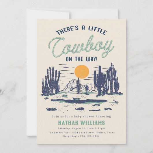 Western Baby shower Kaart (Voorkant)