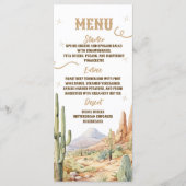 Western Baby Shower Menu Card (Voorkant)