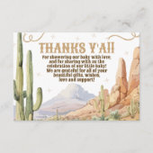 Western Baby Shower Thank You Card Informatiekaartje (Voorkant)