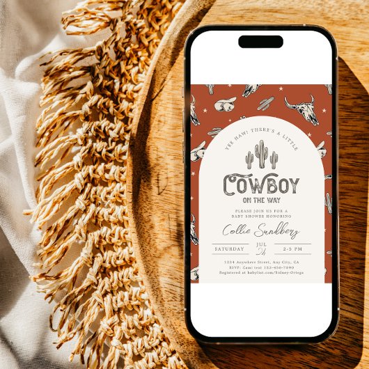 Western Baby shower Uitnodiging