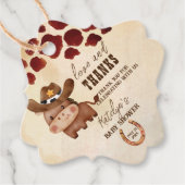 Western baby shower van cowboy baby bedankjes labels (Voorkant)