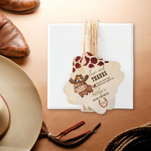 Western baby shower van cowboy baby bedankjes labels