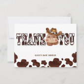 Western baby shower van cowboy baby bedankkaart (Voorkant)