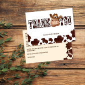 Western baby shower van cowboy baby bedankkaart