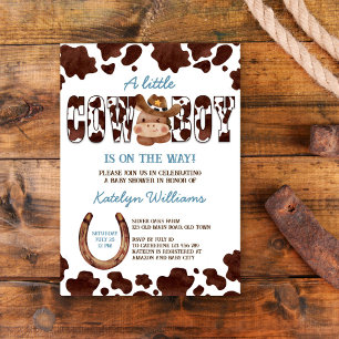 Western baby shower van cowboy baby kaart