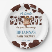 Western baby shower van cowboy baby papieren bordje (Voorkant)