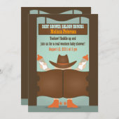 Western Baby shower van Saloon Kaart (Voorkant / Achterkant)