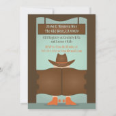 Western Baby shower van Saloon Kaart (Achterkant)